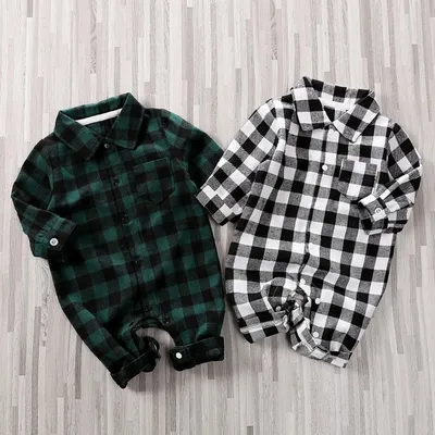 Baby striped plaid onesie