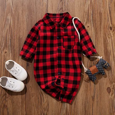 Baby striped plaid onesie