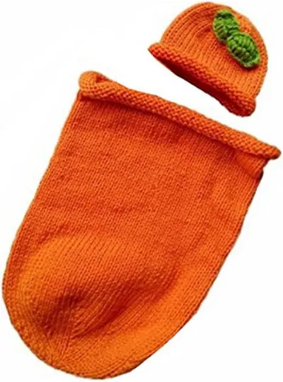 Handmade Wool Woven Baby Photo Clothing Pumpkin