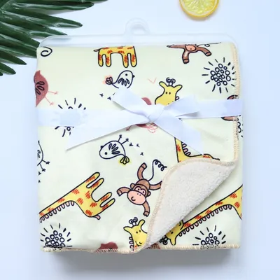 Baby thick double-layer coral fleece blanket