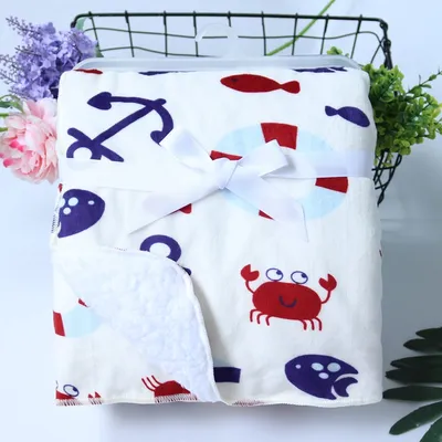 Baby thick double-layer coral fleece blanket