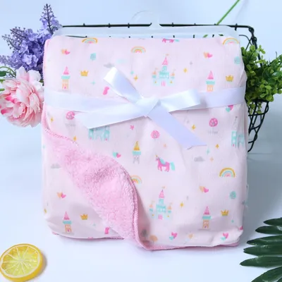 Baby thick double-layer coral fleece blanket
