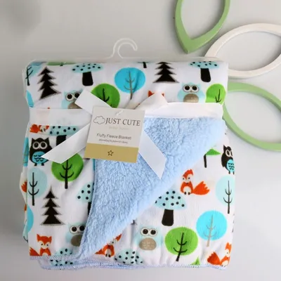 Baby thick double-layer coral fleece blanket