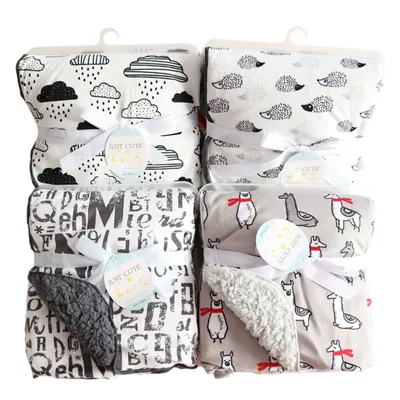 Baby thick double-layer coral fleece blanket