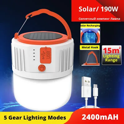 Outdoor LED solar rechargeable lamp