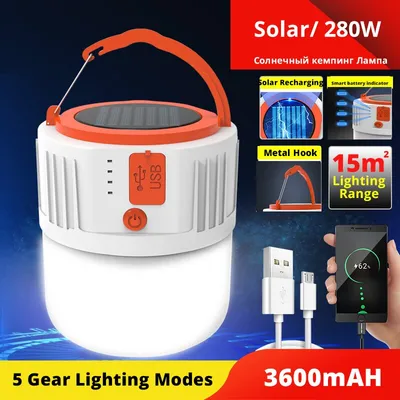 Outdoor LED solar rechargeable lamp