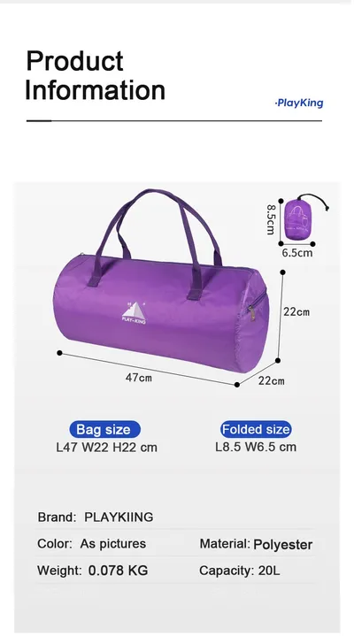 Endurable Fashion Sports Foldable Travel Bag