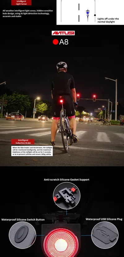 USB charging led warning tail light