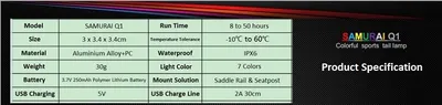 USB charging led warning tail light