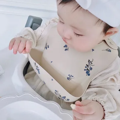 Baby Eating Bibs, Baby Waterproof Silicone Bibs, Feeding Rice Pockets