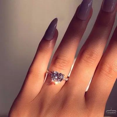 Ins best selling inlaid AAA zircon heart-shaped ring wish new European and American engagement party ring jewelry