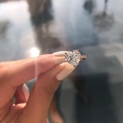 Ins best selling inlaid AAA zircon heart-shaped ring wish new European and American engagement party ring jewelry