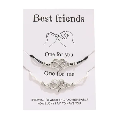 Cross-border Best-selling Best  Friendship Card Bracelet Simple Personality Love 8 Character Couple Bracelet Jewelry