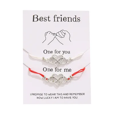 Cross-border Best-selling Best  Friendship Card Bracelet Simple Personality Love 8 Character Couple Bracelet Jewelry