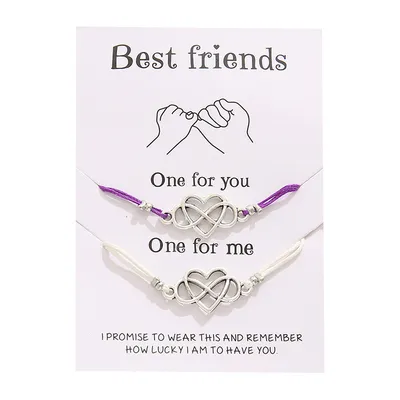 Cross-border Best-selling Best  Friendship Card Bracelet Simple Personality Love 8 Character Couple Bracelet Jewelry
