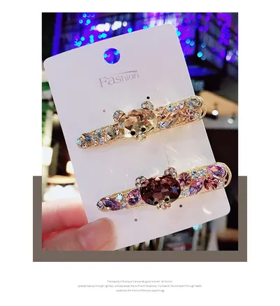 Heavy Metal Hairpin Net Red Diamond Bear Hair Accessories