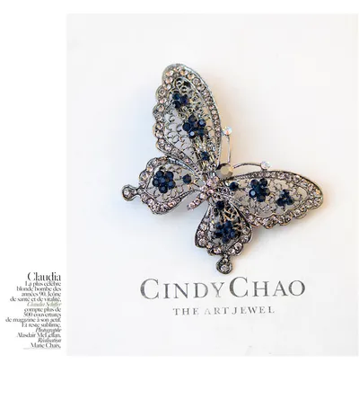 Bow tie rhinestone hair clip
