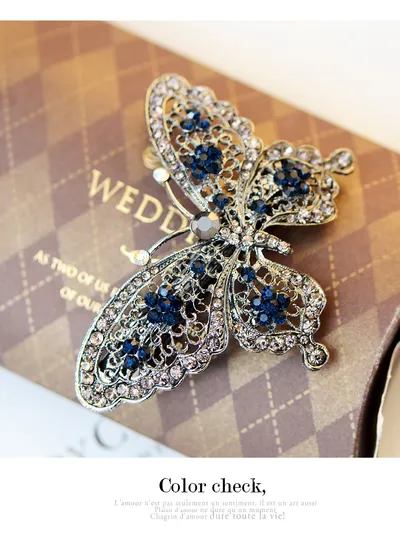 Bow tie rhinestone hair clip