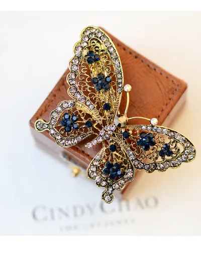 Bow tie rhinestone hair clip