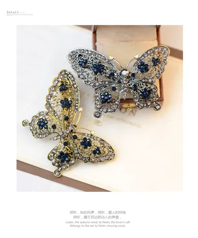 Bow tie rhinestone hair clip