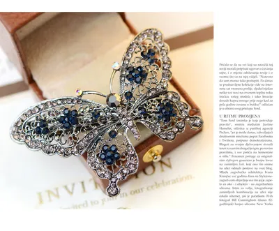 Bow tie rhinestone hair clip