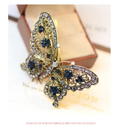 Bow tie rhinestone hair clip