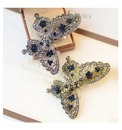 Bow tie rhinestone hair clip
