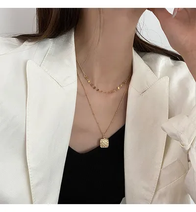 Baroque shaped pearl stacking necklace women