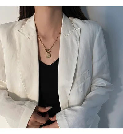 Baroque shaped pearl stacking necklace women