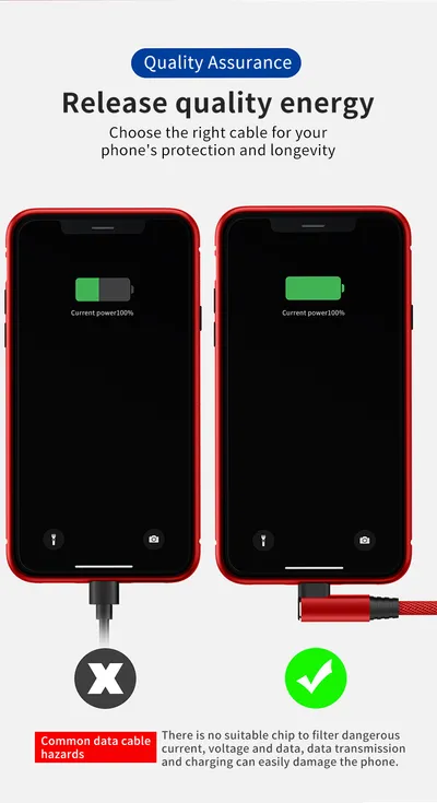 Mobile Phone Elbow Fast Charging Data Cable