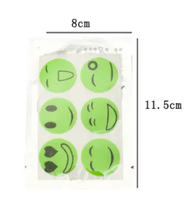 Summer Smile Mosquito Sticker Cartoon Mosquito Repellent Mosquito Repellent Mosquito Sticker 6 Pieces Of Random Color