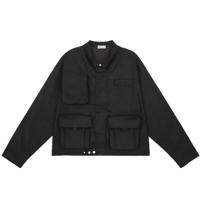 Retro Tooling Thin Jacket Coat Function Multi-pocket