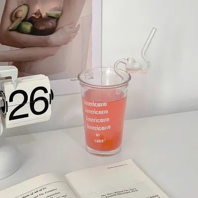 Love Heart Glass Straw Reusable High Borosilicate Glass Drinking Straws Bubble Tea Straws For Cocktails Bar Accessories Kitchen Gadgets