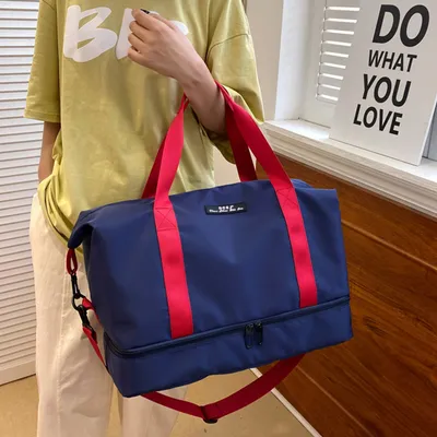 Large Capacity Travel Duffle Bag With Shoes Compartment Portable Sports Gym Fitness Waterfproof Shoulder Bag Weekender Overnight Handbag Women