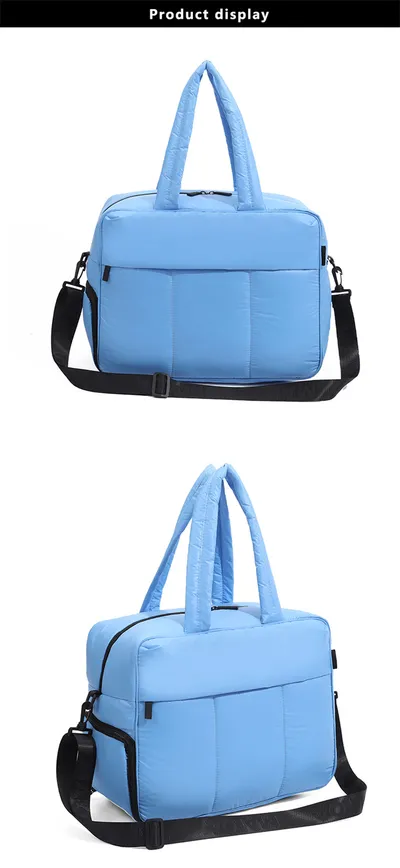 Down Handbags Winter Travel Duffle Bag With Shoes Compartment Portable Sports Yoga Gym Fitness Shoulder Bags For Weekender Overnight Tote Women