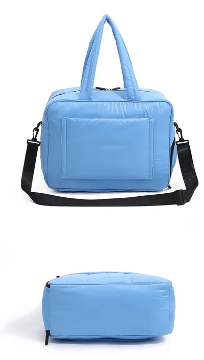 Down Handbags Winter Travel Duffle Bag With Shoes Compartment Portable Sports Yoga Gym Fitness Shoulder Bags For Weekender Overnight Tote Women