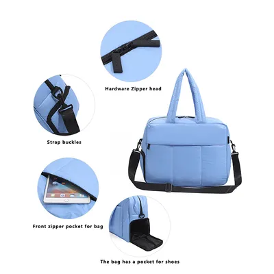 Down Handbags Winter Travel Duffle Bag With Shoes Compartment Portable Sports Yoga Gym Fitness Shoulder Bags For Weekender Overnight Tote Women