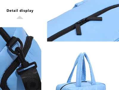 Down Handbags Winter Travel Duffle Bag With Shoes Compartment Portable Sports Yoga Gym Fitness Shoulder Bags For Weekender Overnight Tote Women