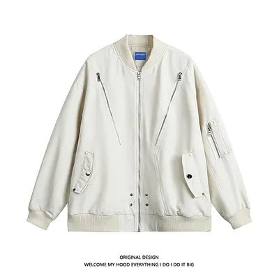 American Pilot Jacket Men's Autumn Fashion Brand Loose Black Advanced
