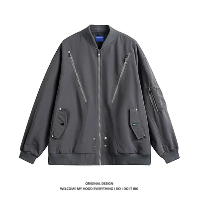 American Pilot Jacket Men's Autumn Fashion Brand Loose Black Advanced