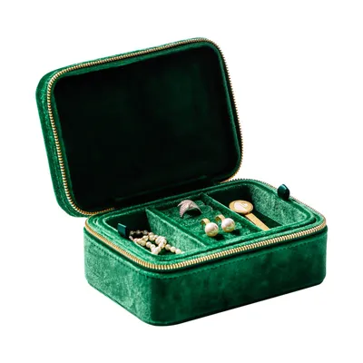 Simple Solid Color Flannel Jewelry Storage Box
