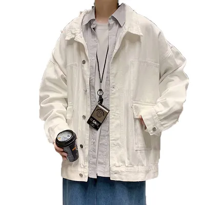 White Denim Style Ins Loose All-matching Top Korean Fashion Casual Workwear Jacket