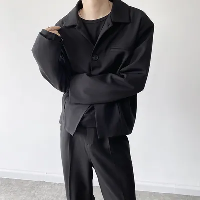 Simple Cold Style Short Jacket Polo Collar Solid Color High-grade Jacket