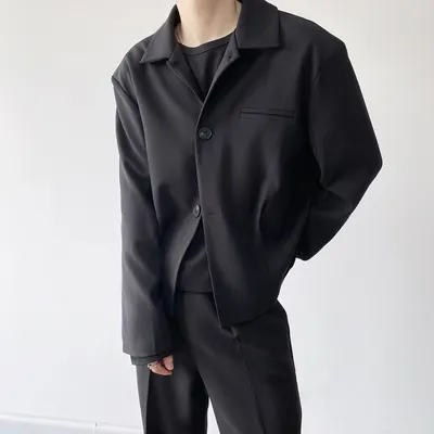 Simple Cold Style Short Jacket Polo Collar Solid Color High-grade Jacket