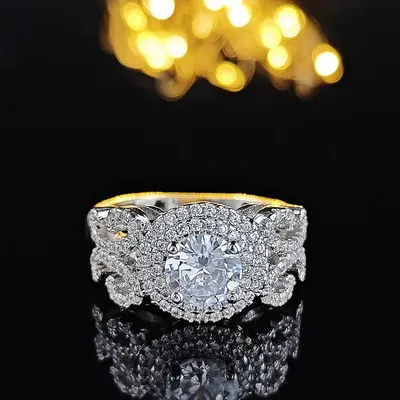 Micro-inlaid Diamond Affordable Luxury Style Fashion Elegant Zircon Engagement Ring
