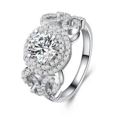 Micro-inlaid Diamond Affordable Luxury Style Fashion Elegant Zircon Engagement Ring