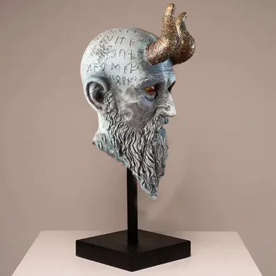 Nordic Wisdom Mysterious Mir Head Resin Craft Ornament