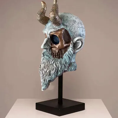 Nordic Wisdom Mysterious Mir Head Resin Craft Ornament