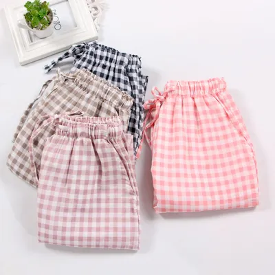 Simple Home Wear Pajama Double-layer Gauze Plus Size Confinement Pants