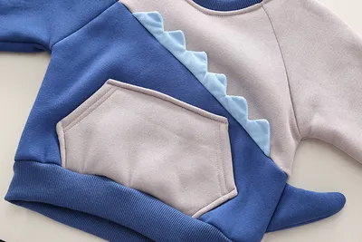 Baby Fleece-lined Children's Printing Sports Sweater Suit